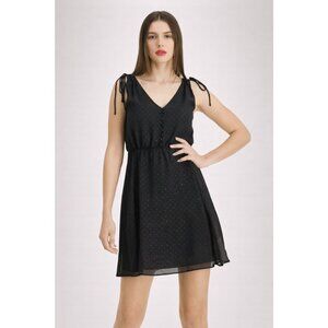 NWT Gal Meets Glam Elora Black Sparkle Dots Midi Dress